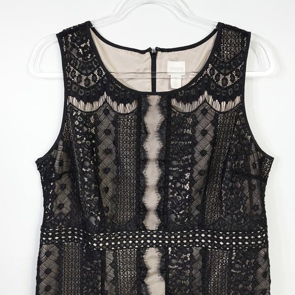 Chico's Black Lace Sleeveless Shift Dress - Picture 4 of 8